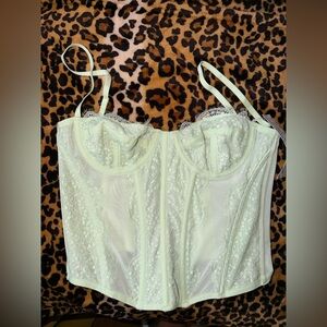 urban outfitters NEW WITH TAG out from under mint green lace corset top